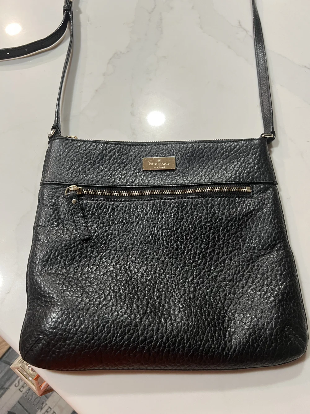 Kate Spade Black Pebbled Leather Crossbody Bag